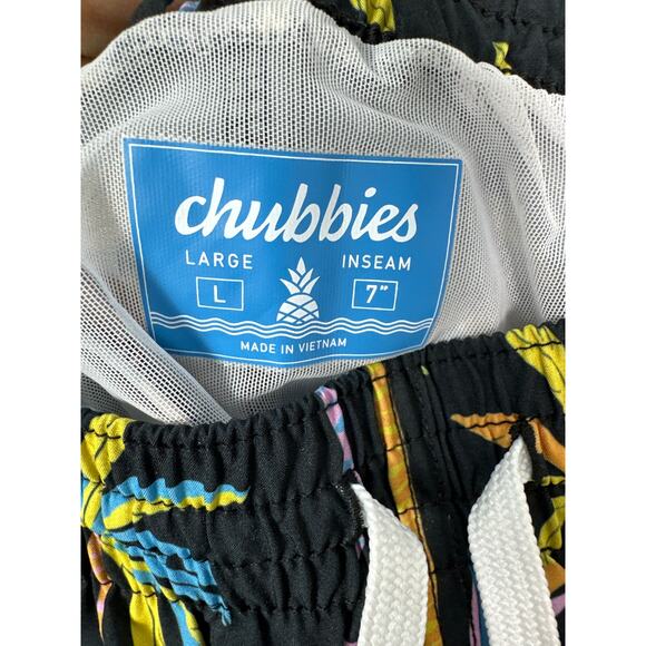 Chubbies NWT Men’s 7” Inseam Black Light Nights Beach Swim Shorts size Large - Picture 4 of 8